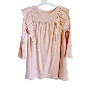 Toddler Girls Long-Sleeve Dress With Ruffles By Cat & Jack Pink Floral 2T